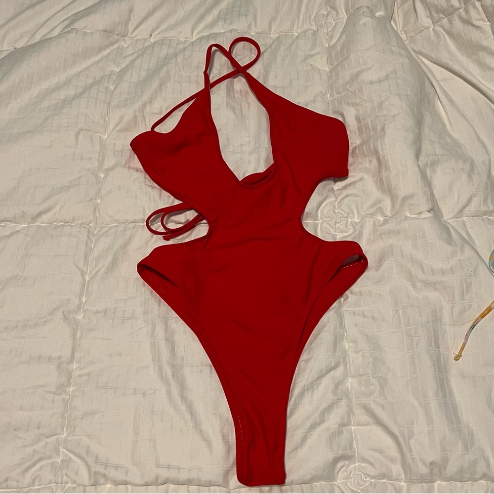 Red Cutout One Piece